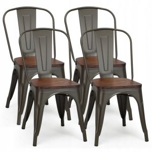 Krzesła metalowe w stylu industrialnym 4 szt.