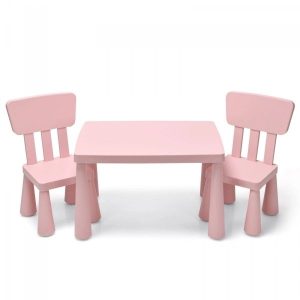 Zestaw ze stołem i 2 krzesłami dla dzieci 76,5 x 54,5 x 49,5 cm