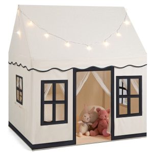 Domek namiot dla dzieci do zabawy z oknami beżowy