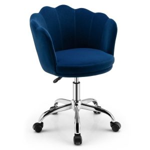 Biurowe krzesło obrotowe z ergonomicznym podparciem niebieskie
