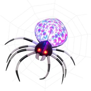 Dekoracja. Halloween. Nadmuchiwany pająk z siecią 93 x 105 x 34 cm