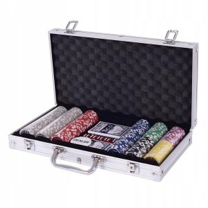 Zestaw do pokera 300 żetonów karty walizka