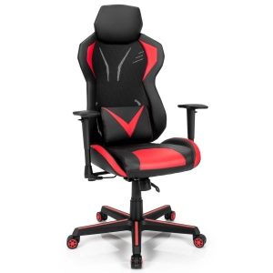 Ergonomiczne krzesło gamingowe. Czerwono-czarne