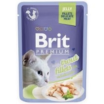 Brit. Premium cat jelly fillets with trout pstrąg karma mokra dla kotów 85 g[=]