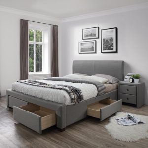 Modena tapicerowane łóżko 160x200 cm z szufladami