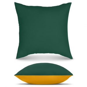 Poszewka bawełniana na poduszkę musztardowo ciemno-zielona 40x40