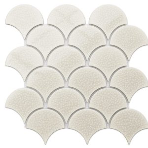 MOZAIKA CERAMICZNA FISH SCALE WHITE CREME