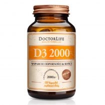 Doctor. Life. D3 2000 z. Lanoliny w oliwie z oliwek suplement diety 120 kaps.