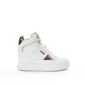 Damskie sneakersy na koturnie białe. GUESS FL7FRI ELE12