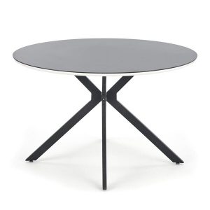Stół Avelar 120 x 76 cm, blat czarny, rant biały, nogi czarne