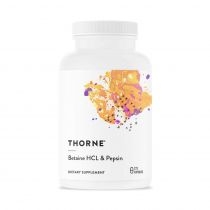Thorne. Research. Betaina. HCL & Pepsyna. Suplement diety 225 kaps.