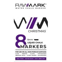 Rawmark. Markery kredowe świąteczne z szablonam 8 kolorów