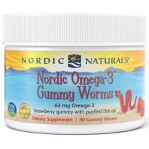 Nordic. Naturals. Nordic. Omega-3 Gummy. Worms - Omega 3 - smak truskawkowy 63 mg. Suplement diety 30 szt.