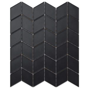 MOZAIKA SZKLANA CHEVRON ROMB CZARNY SOFT BLACK