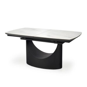 Stół rozkładany. Osman 160-220x90x77 cm, biały marmur, czarny