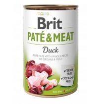Brit. Pate & meat dog duck kaczka karma mokra dla psa 400 g[=]