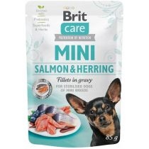 Brit. Care. Mini karma mokra dla psów ras małych salmon herring łosoś i śledź 85 g[=]