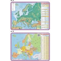 Visual. System. Podkładka edukacyjna. Europa mapa fizyczna i polityczna