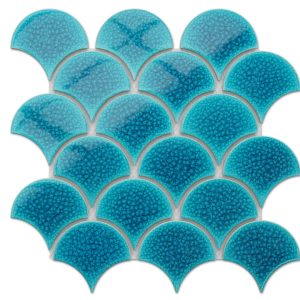 MOZAIKA CERAMICZNA FISH SCALE DEEP BLUE NIEBIESKA