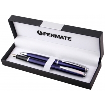 Penmate. Komplet. Długopis + pióro wieczne. Virtuo niebieski