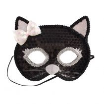 Maska kota czarno-srebrna