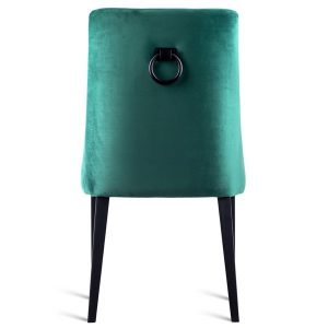 Krzesło tapicerowane kołatka. Glamour butelkowa zieleń