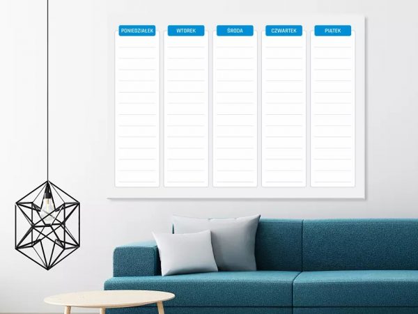 Tablica suchościeralna 400 - plan tygodnia