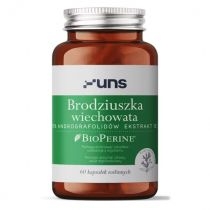 Uns. Brodziuszka wiechowata + bioperine. Suplement diety 60 kaps.