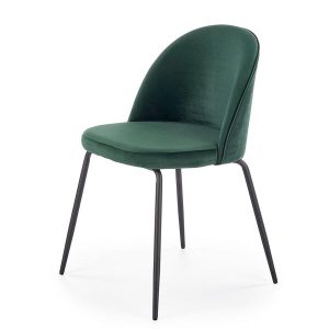 Krzesło tapicerowane. K314 ciemny zielony, nóżki czarne