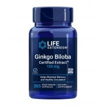 Life. Extension. Ginkgo. Biloba. Certified. Extract 120 mg. Suplement diety 365 kaps.
