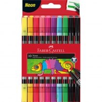 Faber-Castell. Flamastry dwustronne. Neon 10 kolorów