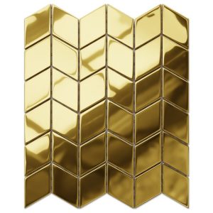 MOZAIKA SZKLANA CHEVRON ROMB ZŁOTA GOLD METALIC