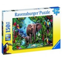 Puzzle. XXL 150 el. Słonie w dżungli. Ravensburger