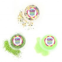 Brokaty zestaw nr 7 - 3 kolory (fluo zielony/zielony/confetti) Slimebox