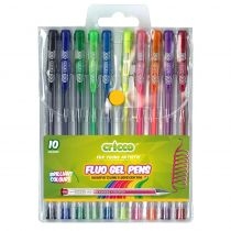 Cricco. Długopisy żelowe fluorescencyjne 10 kolorów