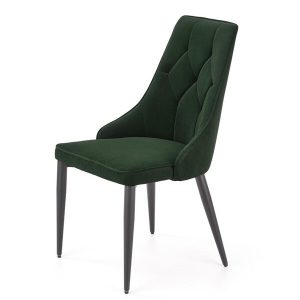 Krzesło tapicerowane. K365 ciemny zielony, nóżki czarne