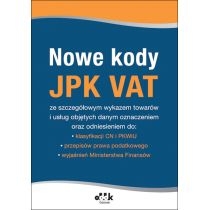 Nowe kody. JPK VAT