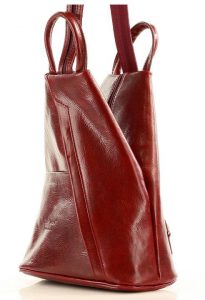 Kultowy plecak damski vegetable leather - MARCO MAZZINI bordo