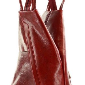 Kultowy plecak damski vegetable leather - MARCO MAZZINI bordo