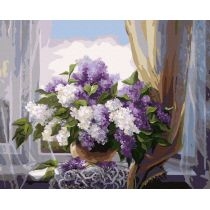 Malowanie po numerach. Lilac przy oknie 40x50 cm