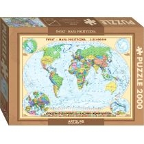 Puzzle 2000 el. Świat polityczny mapa 1:35 000 000 Art. Glob
