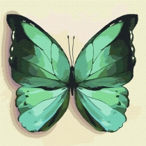 Ideyka. Malowanie po numerach. Zielony motyl 25 x 25 cm
