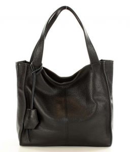 Modna torebka damska skórzany shopper bag - MARCO MAZZINI Portofino. Max czarny