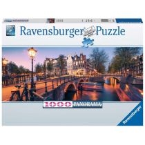Puzzle 1000 el. Panorama. Amsterdamu. Ravensburger