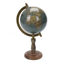 H&S Decoration. Dekoracyjny globus świata turkus 28 cm