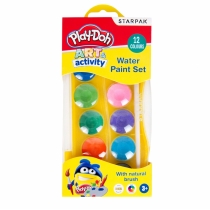 Starpak. Play-Doh. Farby akwarelowe + pędzelek 12 kolorów