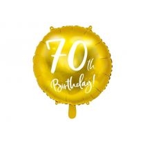 Balon foliowy 70th. Birthday 45 cm złoty