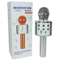 W&k. Mikrofon zabawkowy. JYWK369-2 srebrny
