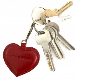 Skórzany brelok do kluczy w kształcie serca - Peterson