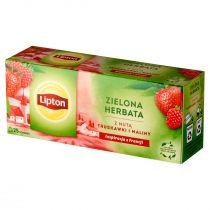 Lipton. Zielona herbata z nutą truskawki i maliny 25 x 1.6 g[=]